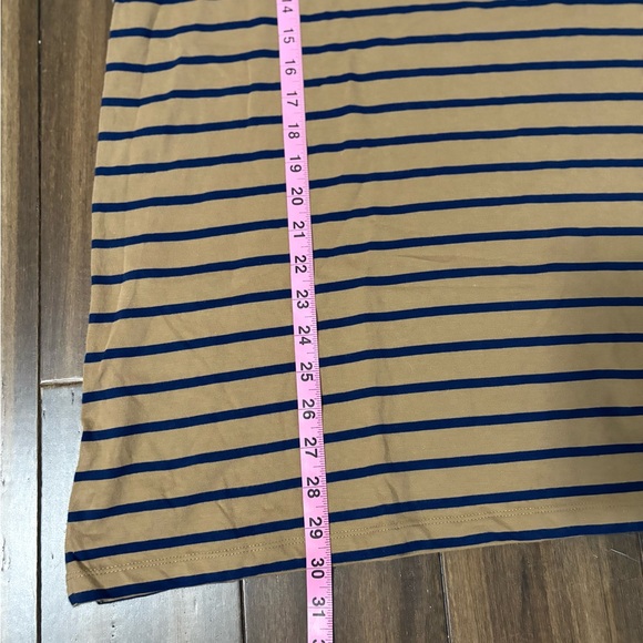 Land's End Sz XL Plus Striped Tan Black Long Sleeve Crew Round Neck Top Gorp - Picture 4 of 7